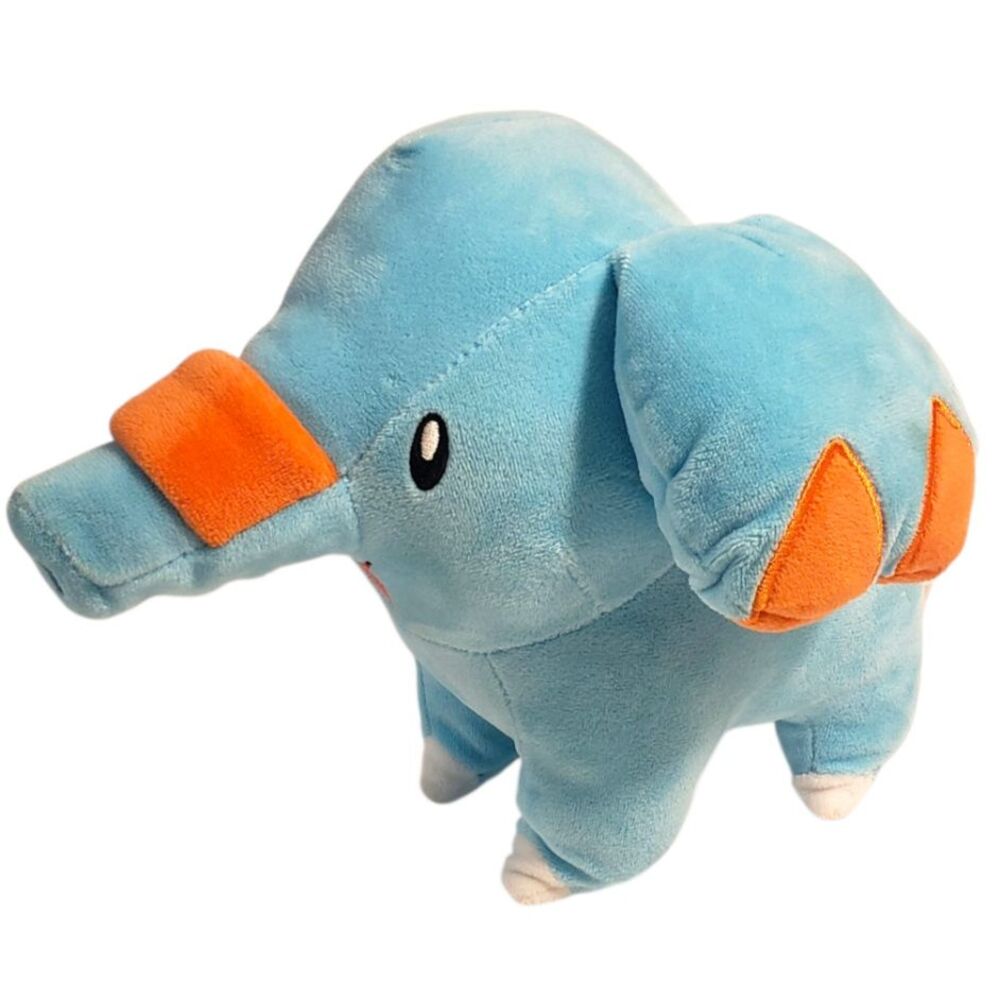 Pokemon Phanpy Blue & Orange Elephant Plush 10" Long 2023 Nintendo Excellent LN
